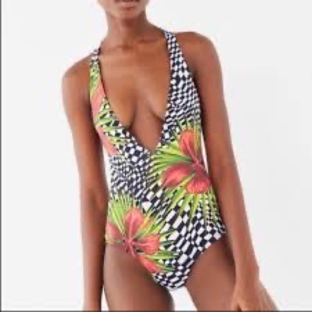 Out From Under Plunging V One Piece Swimsuit - NWT